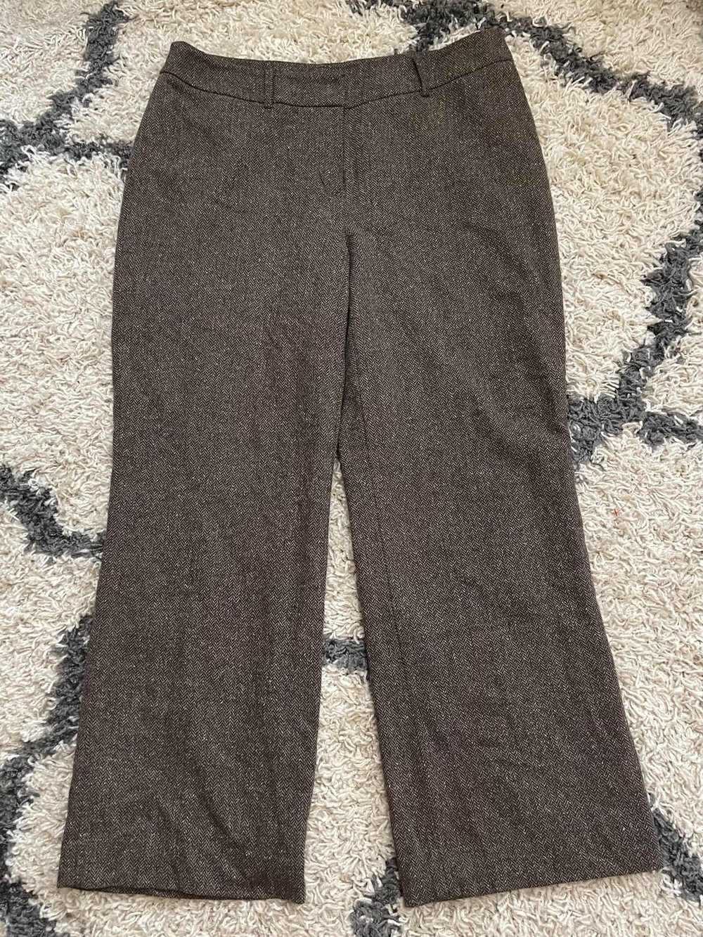 Jones New York Brown Wide-Leg Trousers Wool Blend